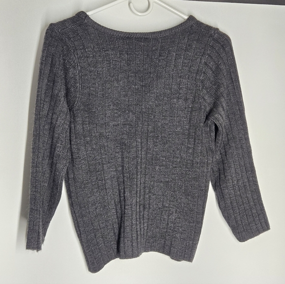 Reba Rose Charcoal V-Neck Sweater - Picture 2 of 4